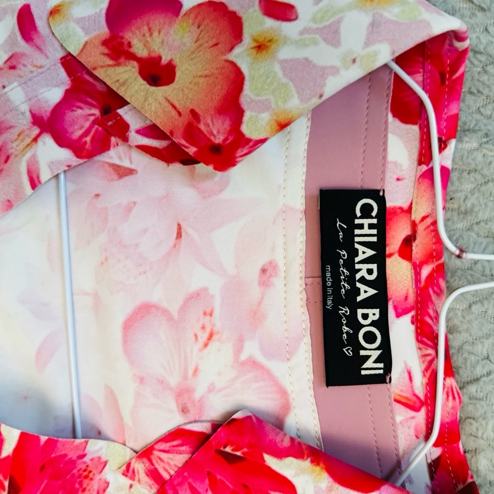 Chiara Boni Floral Pink and White Top